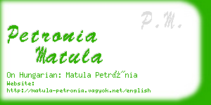 petronia matula business card